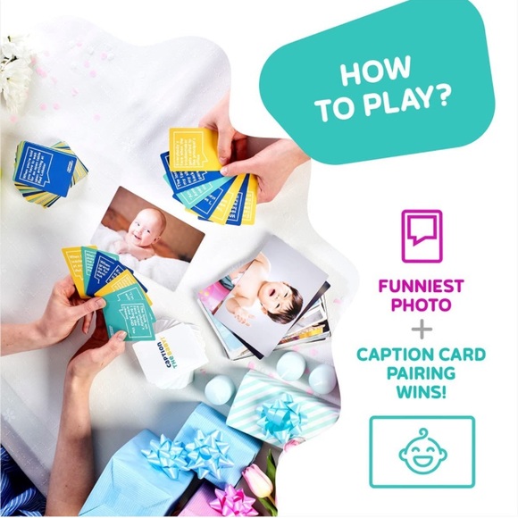 NEW Caption The Baby! Photo Caption Card Game Baby Shower or Gender Reveal Games - Picture 5 of 12